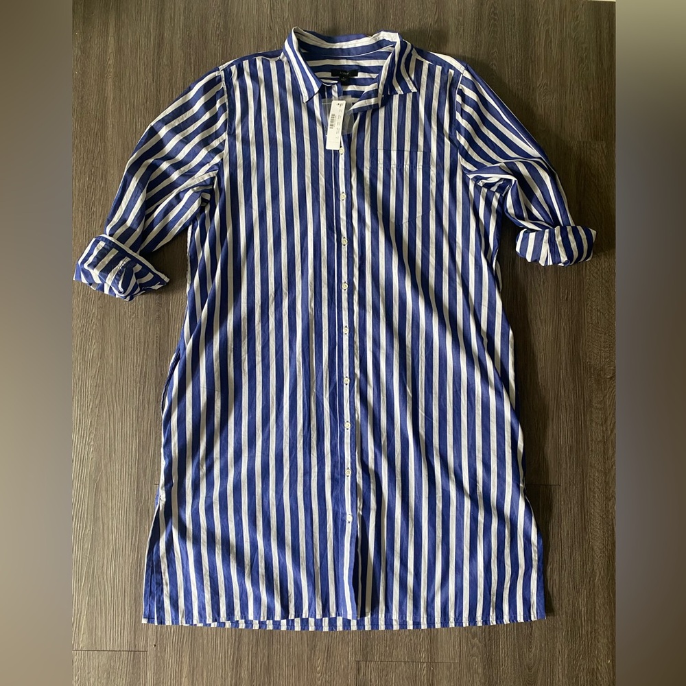 J CREW striped shirt dress